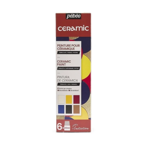 zestaw farb Pebeo Ceramic Glossy Initiation 6 x 20 ml