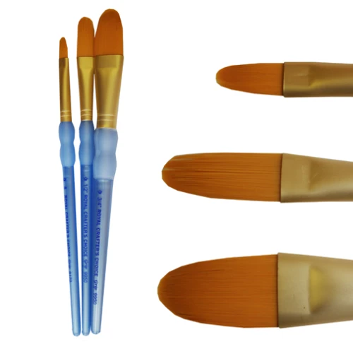 zestaw pędzli koci język Złoty Taklon R&L RCC-216