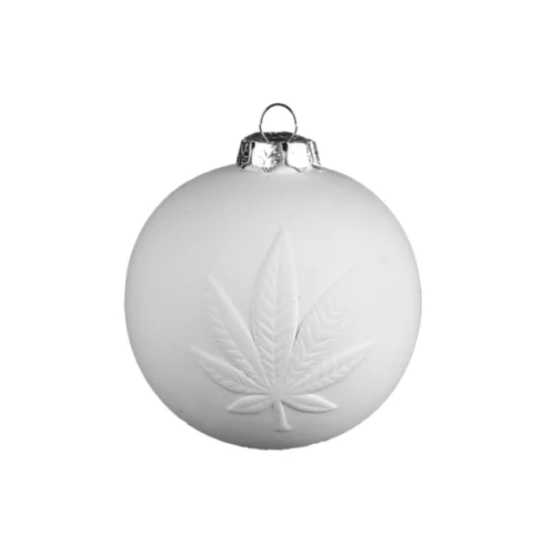 biskwit bombka KULA z LIŚCIEM 10 cm 